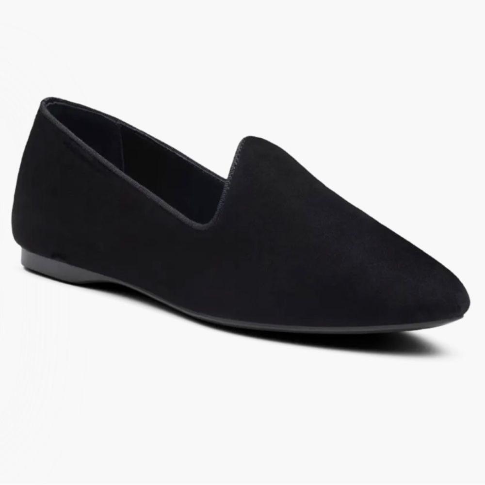 Birdies The Heron Black Suede Slip On Almond Toe
Flats Size 9